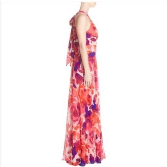 Eliza J Floral Print Halter Maxi Dress Size 2 - Picture 2 of 7